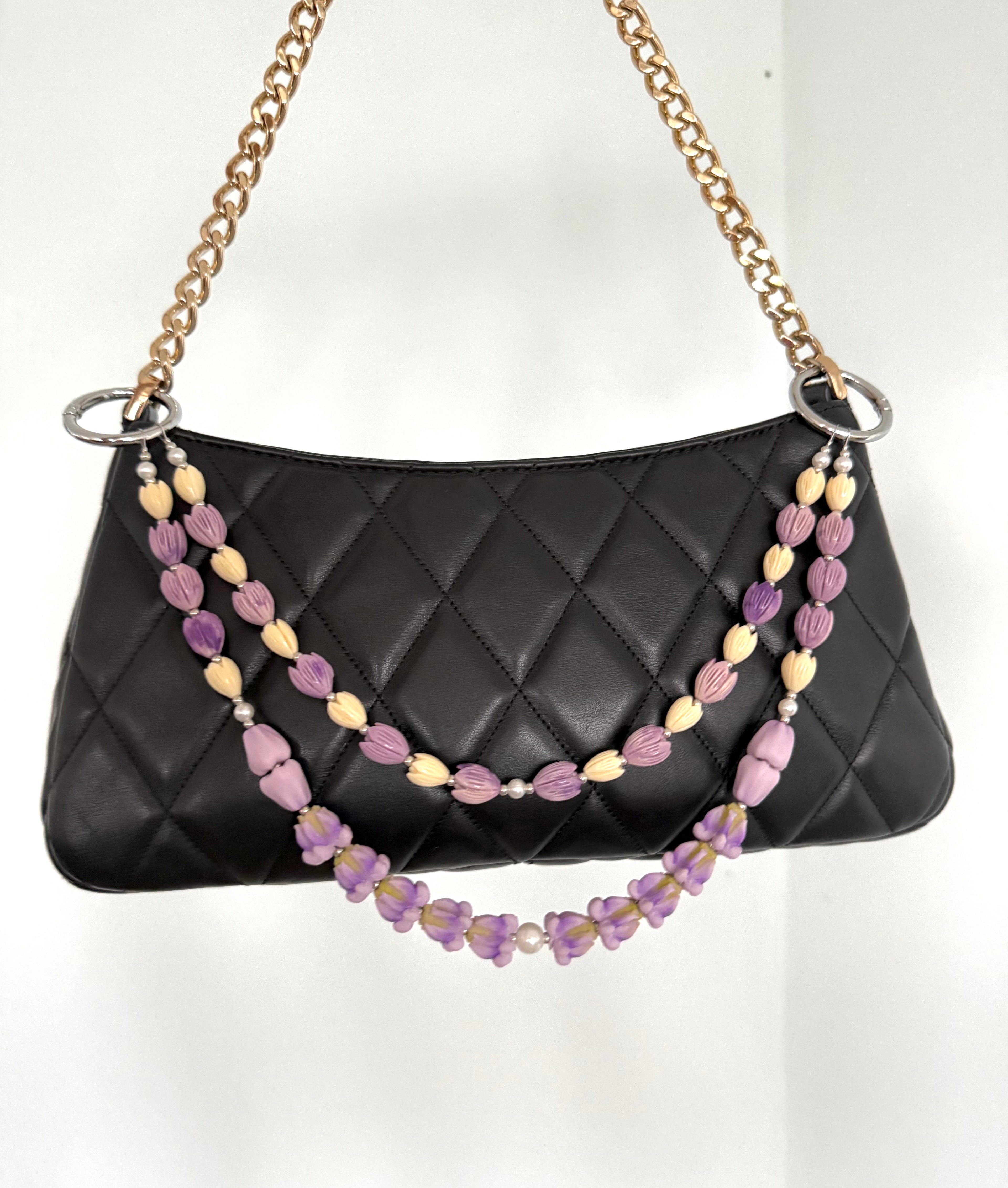 Purple Pua Kalaunu with Purple and Ivory Pikake (Two Strand)