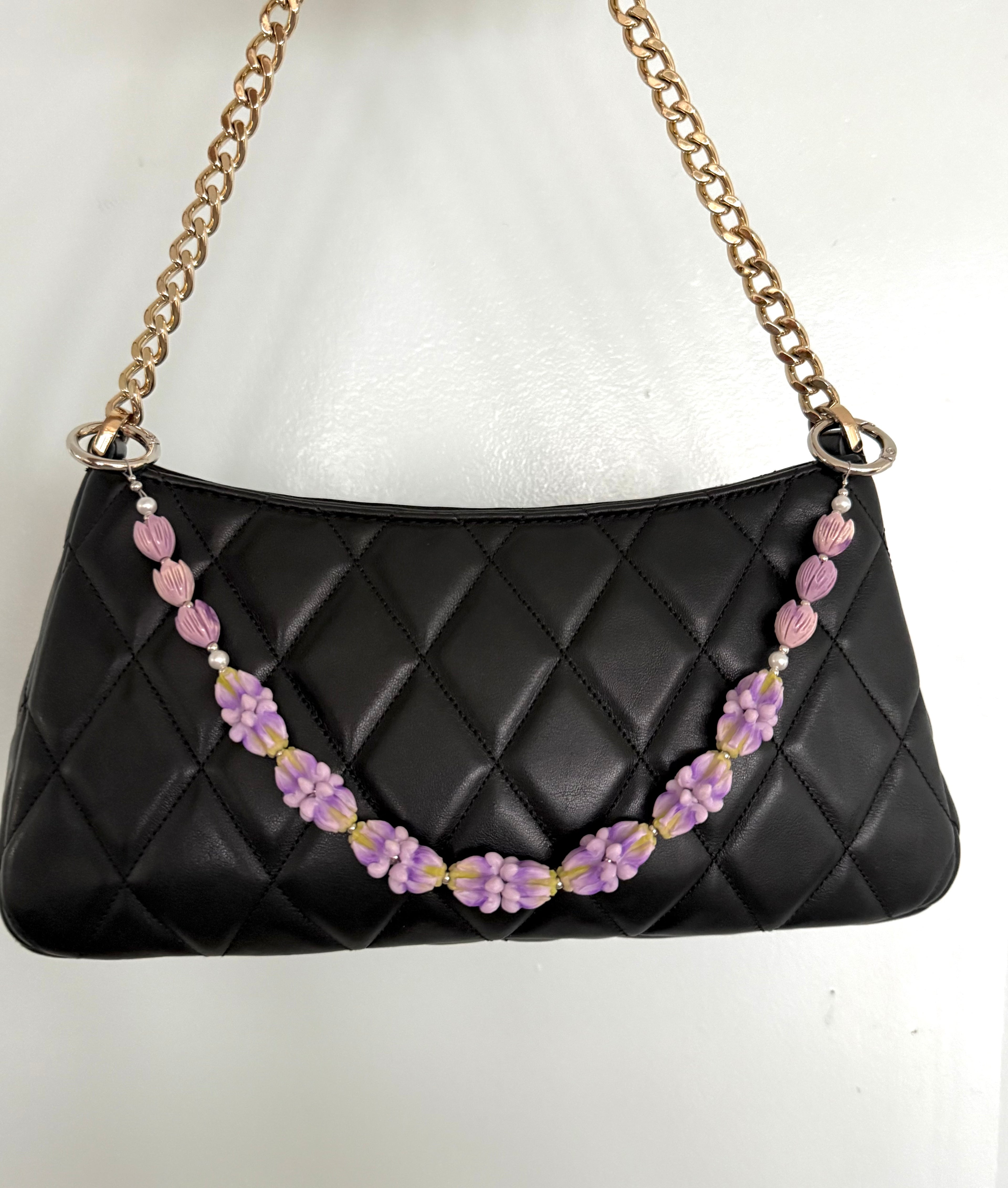 Kissing Purple Pua Kalaunu with Purple Pikake (Silver Finish)